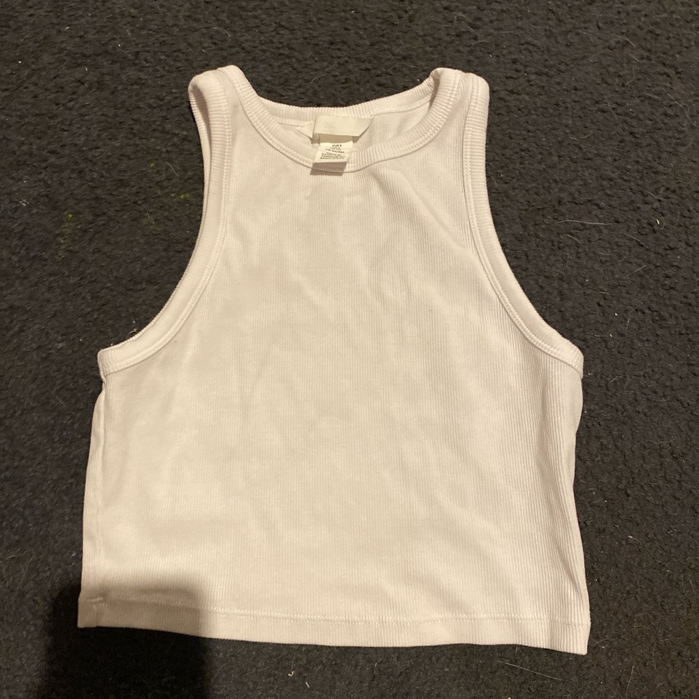 white cropped h&m tank